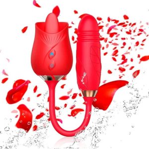 2 in 1 Rose - Licking and thrusting dildo