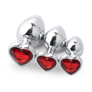 Metallic butt plug (3 pieces)