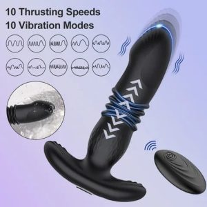 Thrusting anal vibe with remote control 1
